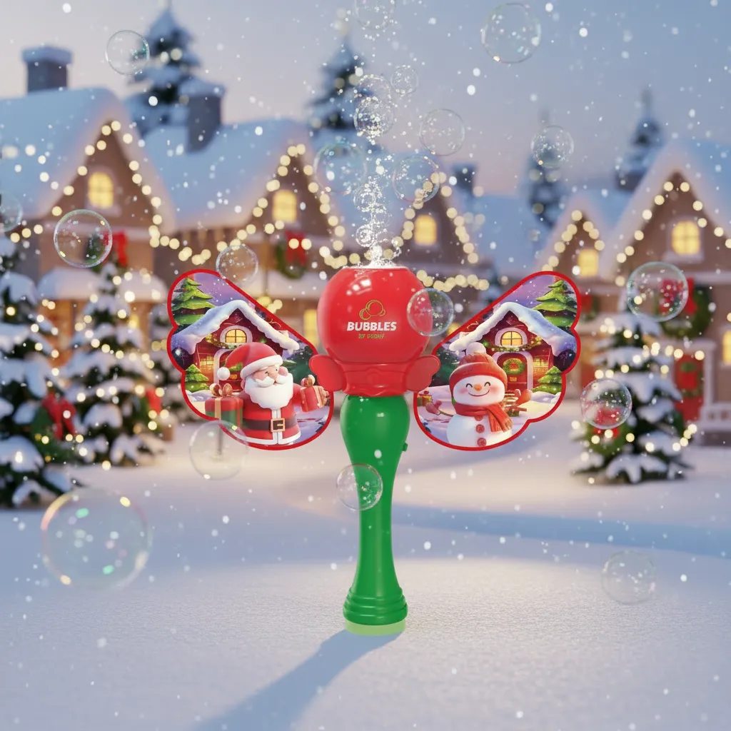 Wholesale Christmas Themed Bubble Stick, 6-Hole Electric Bubble Wan...