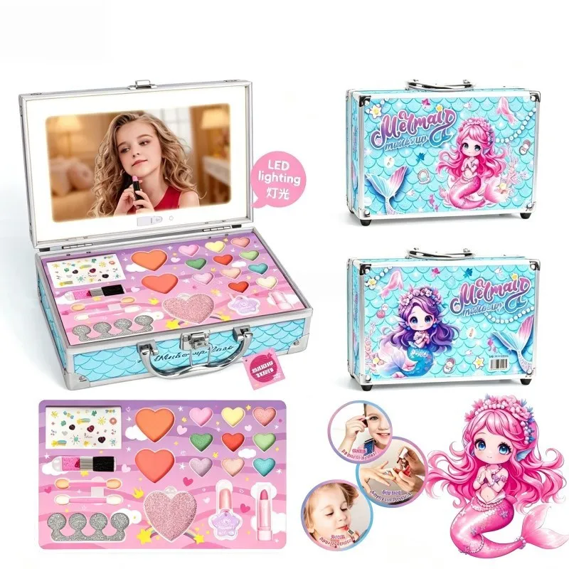Mermaid Kids Makeup Set with LED Mirror - Product Ad