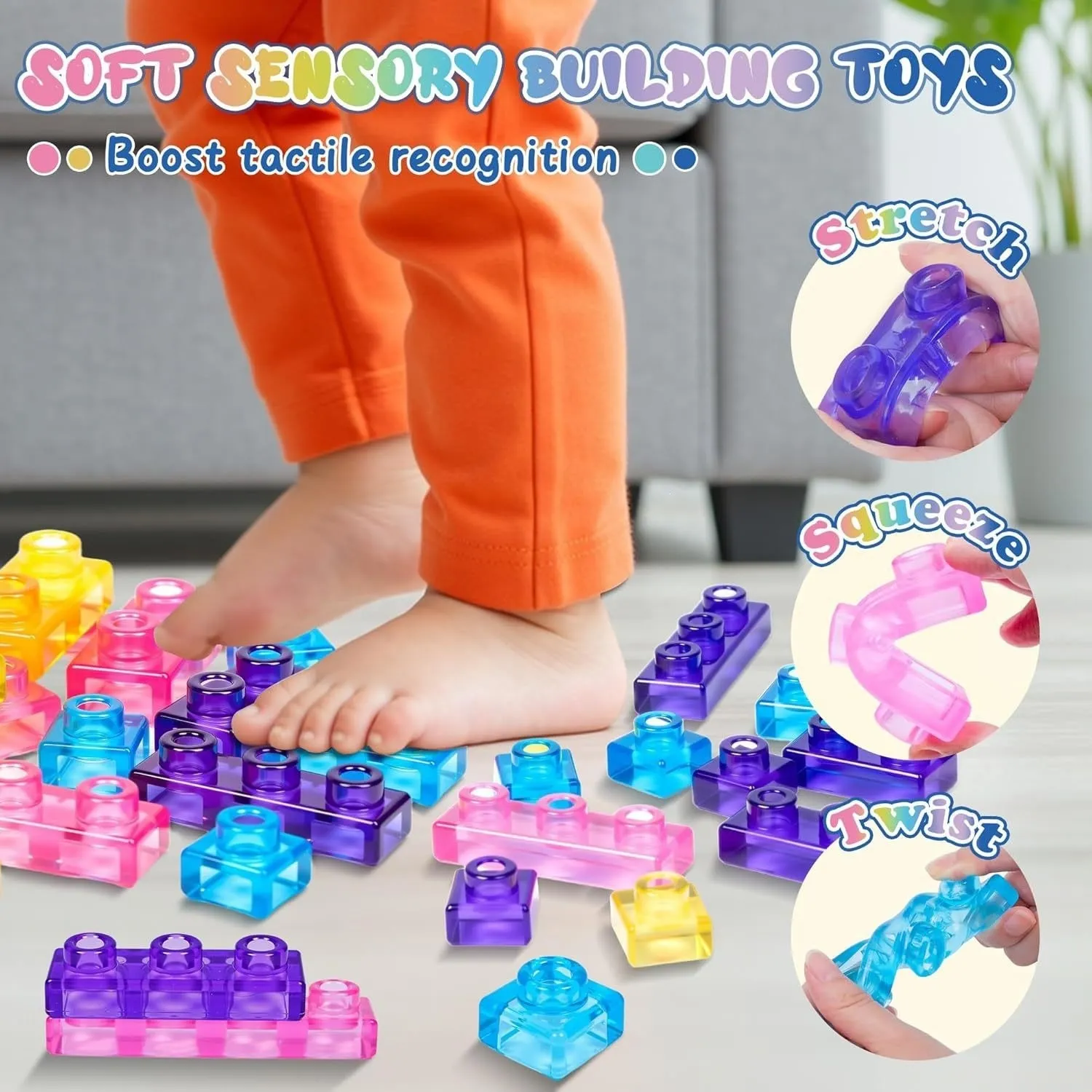 Soft Sensory Building Toys - Stretch Squeeze Twist