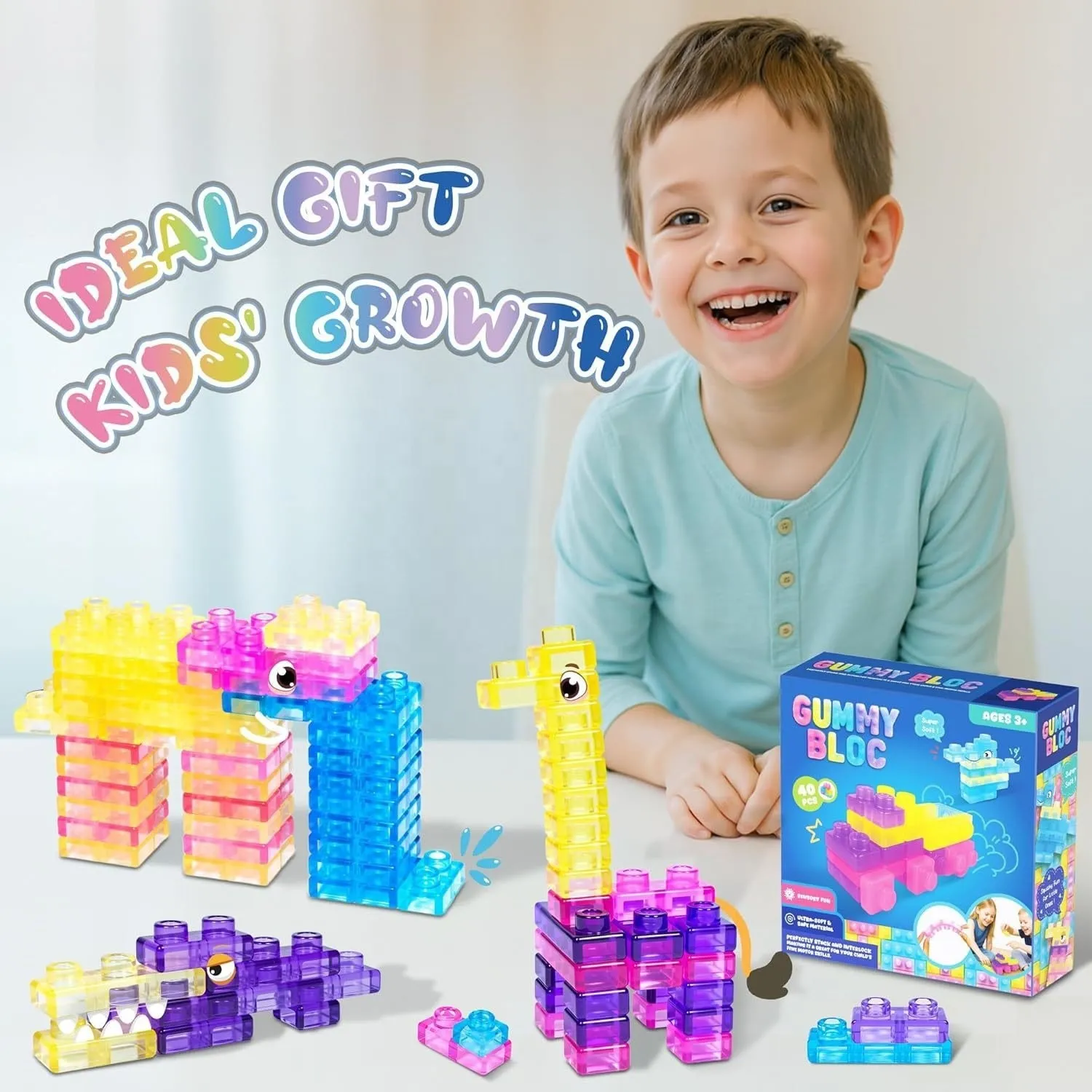 Wholesale Squishy Jelly Building Blocks 40 PCS - Gummy Bloc Main View