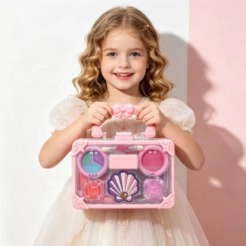 Pink Vanity Case Opened - Seashell Compact and Eyeshadow