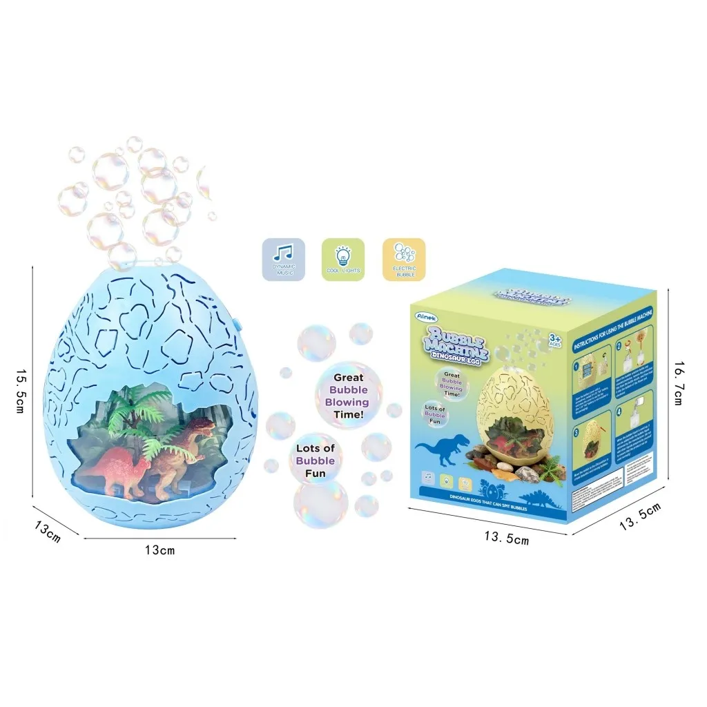 Dinosaur Egg Bubble Machine - Blue Colorway