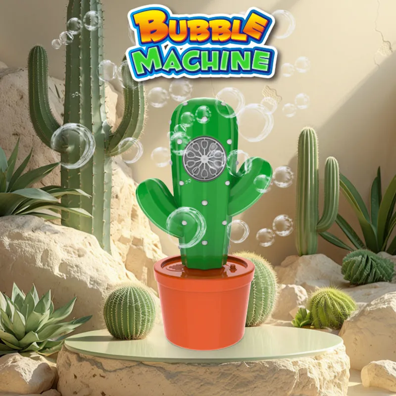 Wholesale Cactus Bubble Machine Toy, Automatic Electric Bubble Blow...